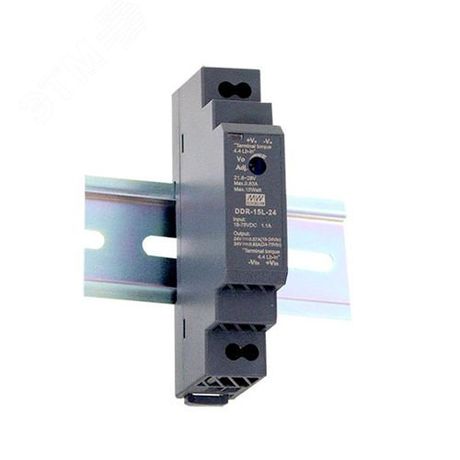 Преобразователь DC-DC, 15Вт, вход 9-36 В DC, выход 24В,0.63А, кожухе на DIN-рейку - DDR-15G-24 Mean well Т03006449