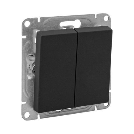Выключатель кнопочный 2-кл. СП Эпика механизм черн. EKF UP1-SWB-23