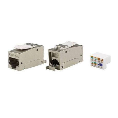 Модуль Keystone RJ45 CAT 6A экранированный (STP). 90 градусов.серебристый - RNK6AF90SL ДКС