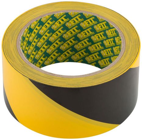 Лента разметочная клейкая 50ммх25м черн.-желт. FIT 11859 РОС