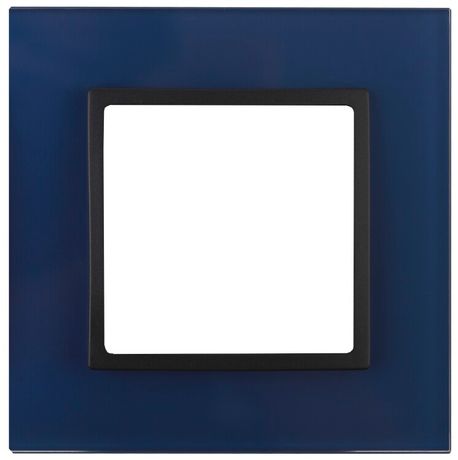Рамка для розеток и выключателей синий стекло ЭРА Elegance 14-5101-29 - Б0034483