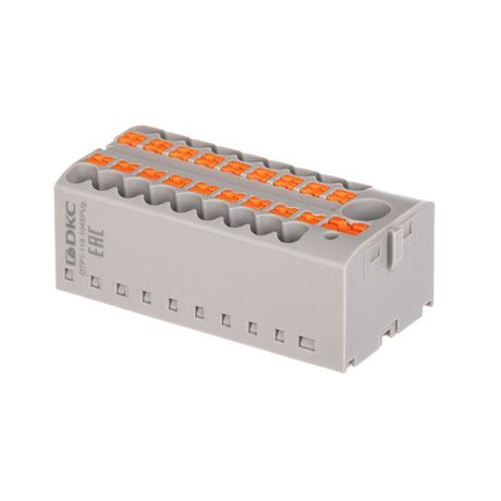 Блок распределительный зажим push-in 1 ввод 6кв.мм 18 точек подключения 25кв.мм сер. DKC DTP1-118-104SPUG ДКС