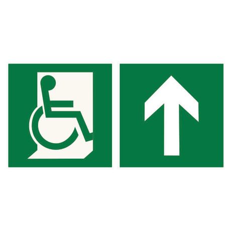 Знак безопасности BL-4020.E69"Напр. движения к эвакуац. выходу МГН прямо" | a20255 Белый свет BS