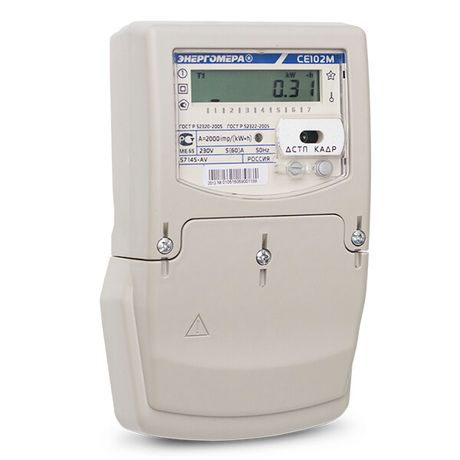 Счетчик CE102M S7 145 JV 1ф 5-60А класс точн. 1.0 многотариф. оптопорт на панель ЖКИ контроль вскрытия крышки Моск. вр. Энергомера 101002003010510