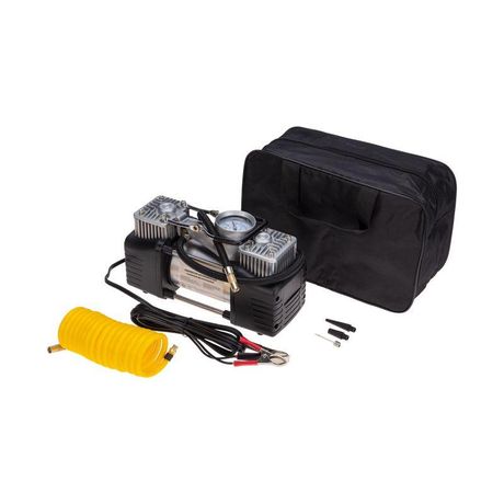 Компрессор автомобильный усиленный двухпоршневой (60л/мин, 10 АТМ) | 80-0521 REXANT MEET