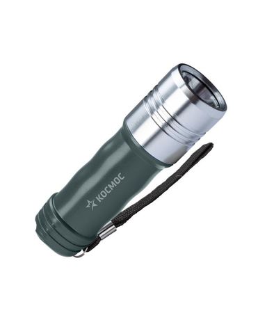 Фонарь ручной 3Вт LED/3xAAА/корпус алюминий, PC-ABS/ремешок ручной, КОСМОС - KOS110B