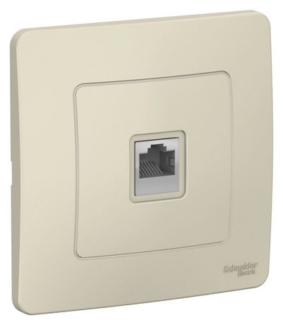Розетка компьютерная 1-м СП Blanca RJ45 кат.5E молочн. SE BLNIS045002 APC