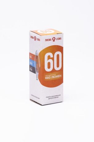 Лампа накаливания ДС 230-60 60Вт свеча прозрачная E14 230В КУ Лисма 327302300