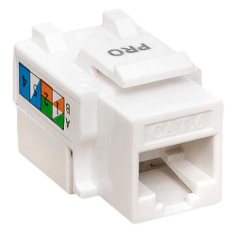 Модуль Keystone TERACOM PRO Cat.6 RJ-45 неэкранированный 110 IDC 90 градусов белый | TRP-KSTN-90D-6UTP-WH EKF