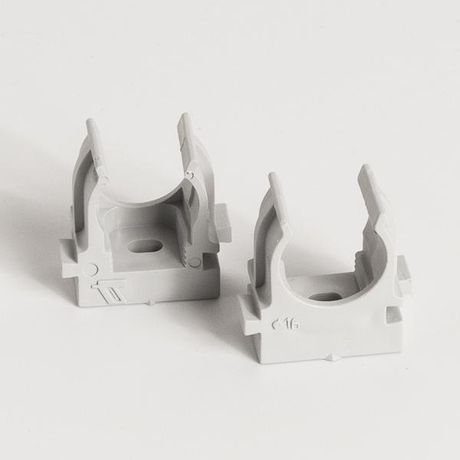 Держатель для труб (клипса) d16мм монтажн. пистолета сер. (уп.100шт) TOKOV ELECTRIC TKE-LC-16-ZP-C06/100