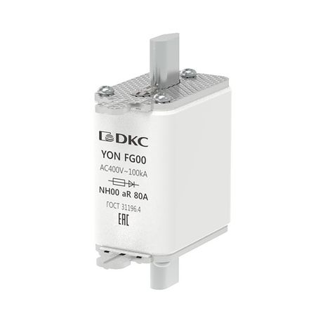Предохранитель YON ножевого типа FG00 80А 400V характеристика aR - 1FG00-0080-400V-AR ДКС