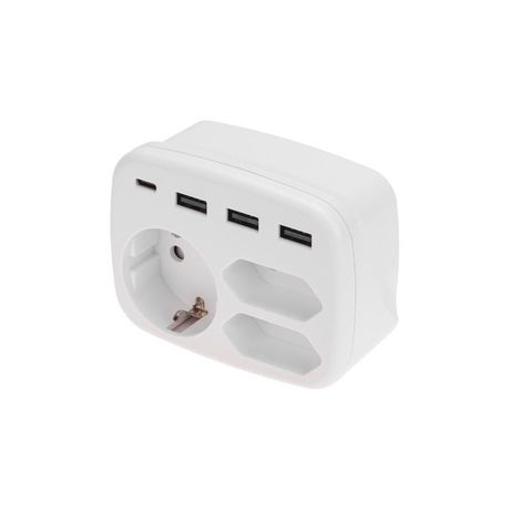 Тройник электрический 16А с/з + 2х2,5А 3хUSB-A 2,4А USB Type-C 3А, белый | 11-1250 REXANT MEET