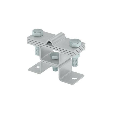 Универсальный держатель на мостовой опоре двойной для прутка d=5-8 мм и полосы до 40 с 3 пластинами HD - XUDMO3-D5-8-B40 КМ-Профиль MA0789