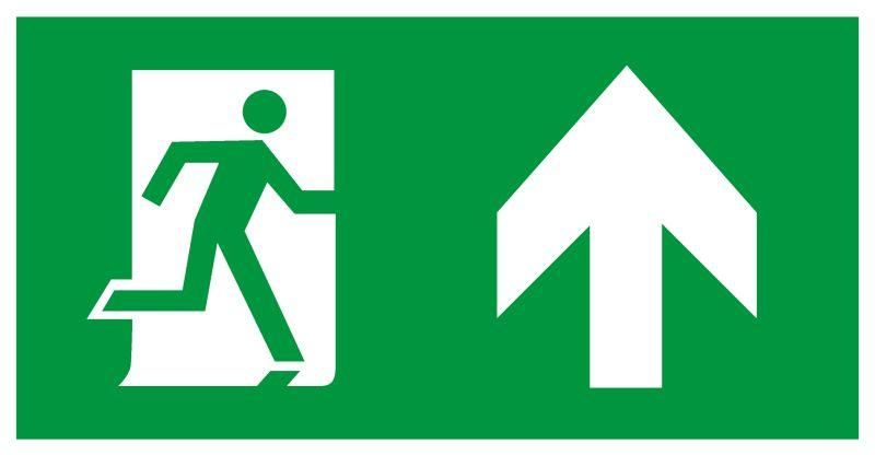 Самоклеящаяся этикетка INFO-SSA-127 бэклит 259x135мм Человек-стрелка-вверх зеленая SSA-103 | Б0064714 ЭРА