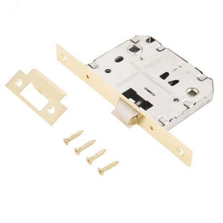 Защелка врезная универсальная без ручек для деревянных межкомнатных дверей, АЛЛЮР АРТ L7050S PB золото - 11225 ПТК