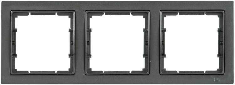 Рамка 3-м BOLERO Q1 РУ-3-БА квадрат. антрацит IEK EMB32-K95-Q1