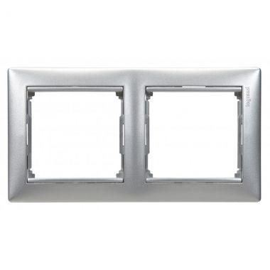 Рамка 2-м Valena горизонт. бел./голуб. опал (DIY-упак.) IEK 694247 Legrand