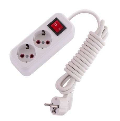 Удлинитель с заземлением 2 входа 3 метра выключателем - 720-0203-202 LEZARD