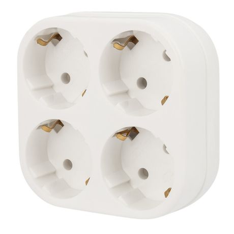 Четверник электрический 16 А с заземлением белый | 11-1073 REXANT MEET