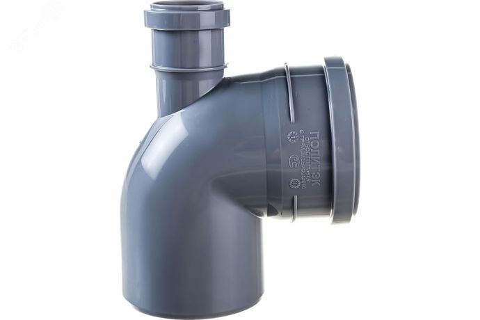 Отвод 110 90 град, с выходом 50 прямой - 300111050 Политэк