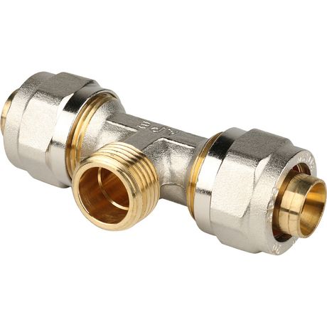 Тройник-переходник с наружной резьбой 1/2'х20 для металлопластиковых труб винтовой - SFS-0011-001220 STOUT RG008S9DJJ2D19