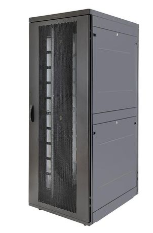 Шкаф Rackcenter D9000 42U 750 x 1200, передняя дверь перфорированная одностворчатая, задняя двустворчатая, черный - 60F-42-7C-94BL Eurolan
