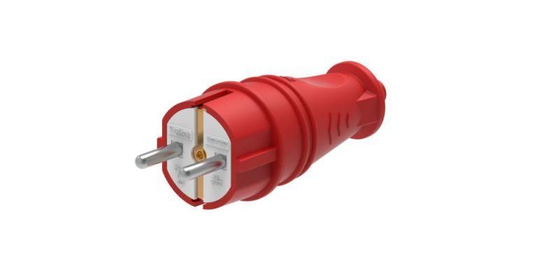 Вилка прямая 16А 2P+E 250В IP44 MultiSet каучук красн. SE MST4401RD APC