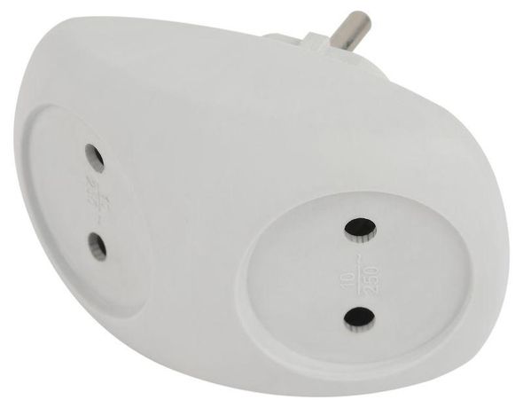 Эра Б0053480 Разветвитель 2-м без заземл 10А IP20 SPx-2-W бел