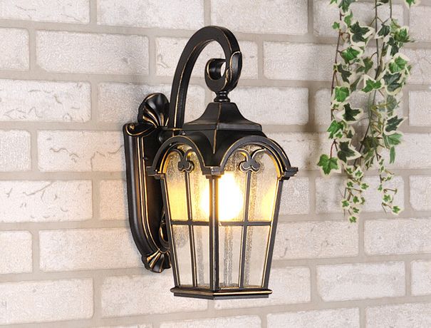 Уличный настенный светильник IP44 Mira D черное золото Elektrostandard / a025301