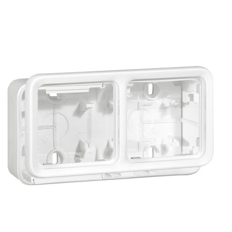 Коробка двухпостовая горизонтальная, цвет белый - 070742 Legrand