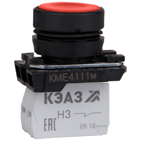 Кнопка КМЕ4122м-красный-2но+2нз-цилиндр-IP40 | 354342 КЭАЗ
