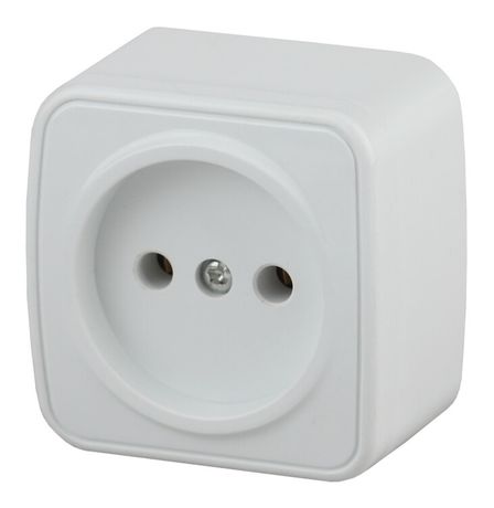 Розетка Intro Polo 3-201-01 без заземления 2P, 16A-250В, IP20, ОУ, белый | Б0053550 ЭРА