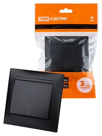 Кнопка звонковая 6А графит "Лама" | SQ1815-0608 TDM