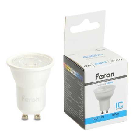Лампа светодиодная LED 5вт 230в GU10 дневной с линзой 38 гр. - LB-272 51220 FERON