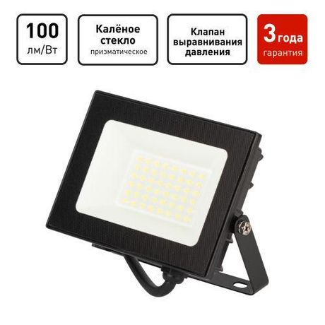 Прожектор светодиодный ДО-30Вт 6500К 3000Лм IP65 черный 30w холодный 190-265В LPR-062-0-65K-030 - Б0064687 ЭРА