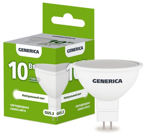 Лампа светодиодная MR16 софит 10Вт 230В 4000К GU5.3 | LL-MR16-10-230-40-GU5-G GENERICA IEK