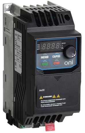 Преобразователь частоты A400 220В, 1Ф 0,20 kW 1,5А серии ONI | A400-21E0020IP20F IEK