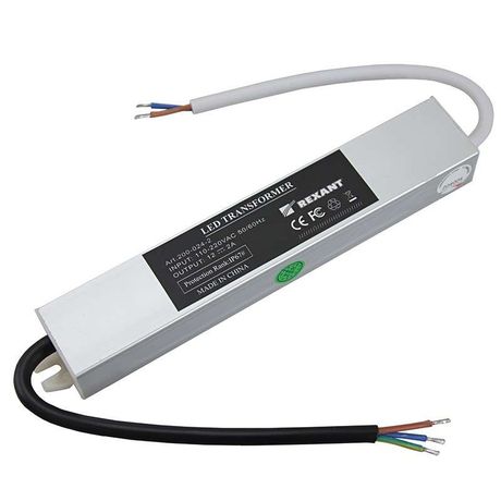 Источник питания тонкий 220V AC/24V DC, 1А, 24W с проводами, влагозащищенный (IP67) | 201-024-2 SDS MEET