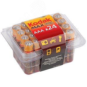 Батарейка Kodak LR03-24 plastic box MAX SUPER Alkaline [24 3A PVC] (24/480/33600) - Б0014326