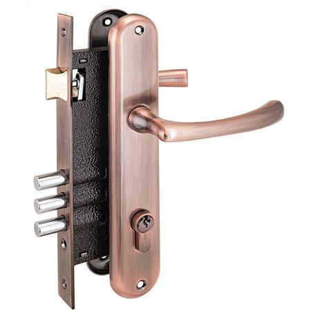 Замок врезной АЛЛЮР 0221 AC ст.медь с/руч - 1027 ПТК