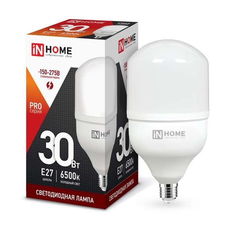 Лампа светодиодная высокомощная LED-HP-PRO 30Вт цилиндр 6500К холод. бел. E27 2850лм 230В IN HOME 4690612031088