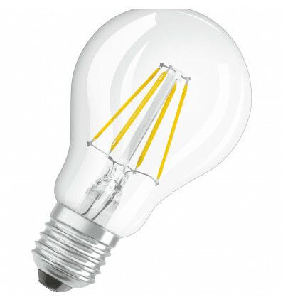 Лампа светодиодная филаментная Parathom CL A FIL 40 non-dim 4W/840 4Вт 4000К нейтр. бел. E27 470лм 220-240В прозрачная стекло (замена 40Вт) OSRAM 4058075439610