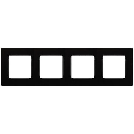 Рамка для розеток и выключателей Серия 12 12-5204-06 на 4 поста, Классик, чёрный | Б0067718 ЭРА
