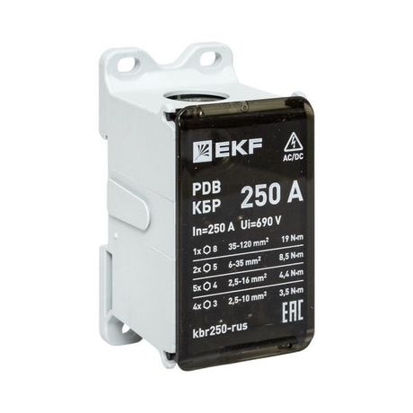 Клеммный блок распределительный КБР 250A EKF kbr250-rus