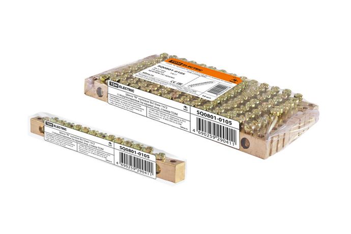 Шина "N" нулевая 8x12мм 14/2 (14 групп/крепеж по краям) инд. стикер | SQ0801-0105 TDM