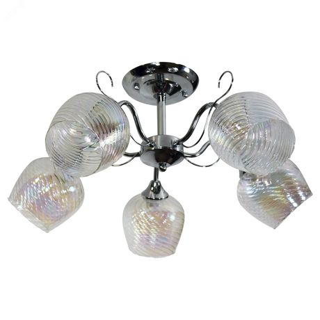 Светильник 11265-2/5 хром (Плафон 8310) НПБ 01-5х60-149 Е27 ИУ потолочный - 1005404851 Элетех