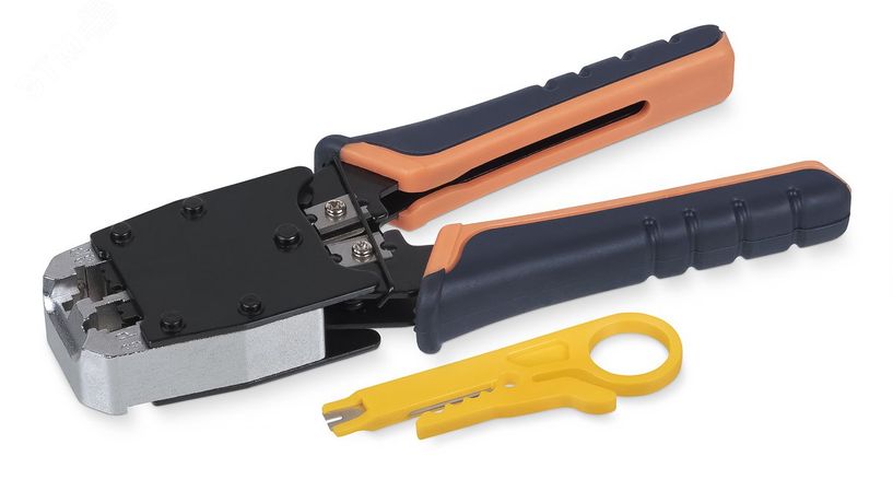 Инструмент обжимной для RJ-45 (8р8с), RJ-11/12 (6р6с, 6р4с, 6р2с), профессиональный - HT-500 Cabeus 7829c