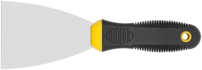 Шпатель , нержавеющая сталь черно-желтая прорезиненная ручка 3 - 06685 РОС