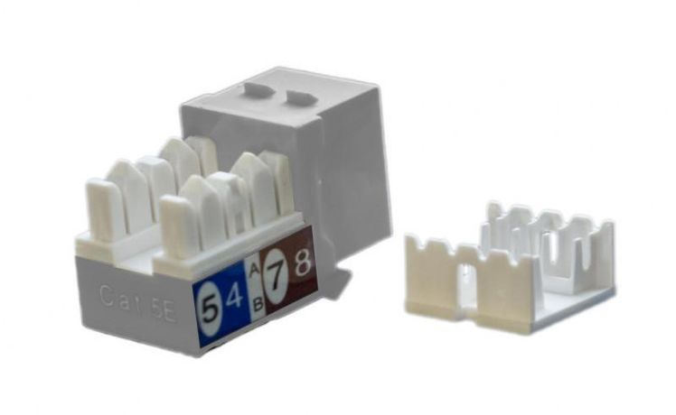 Вставка Keystone Jack RJ45 (8P8C) кат.5E KJ9-8P8C-C5e-90-GY сер. Hyperline 432653