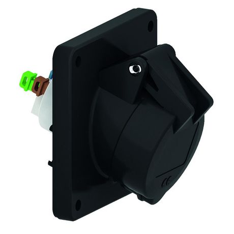 Розетка панельная наклонная 3р(2p + PE) 16А 230-380 QC черная IP44 I 120436-Bals Bals